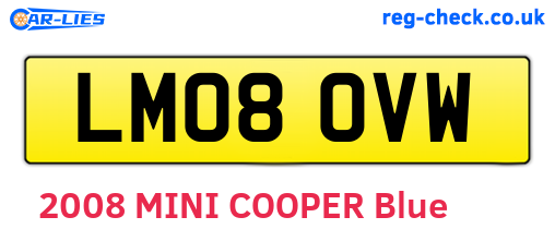 LM08OVW are the vehicle registration plates.
