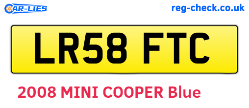 LR58FTC are the vehicle registration plates.