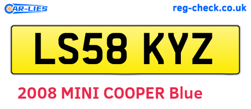 LS58KYZ are the vehicle registration plates.