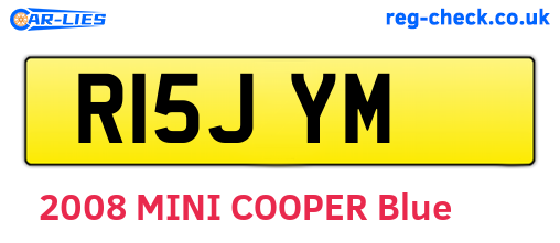 R15JYM are the vehicle registration plates.