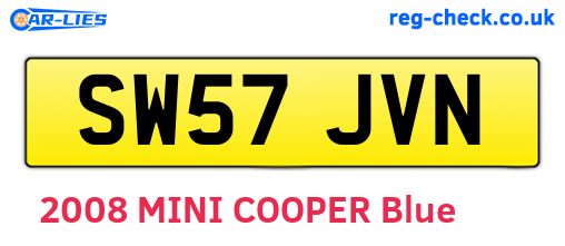 SW57JVN are the vehicle registration plates.