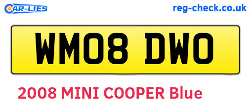 WM08DWO are the vehicle registration plates.