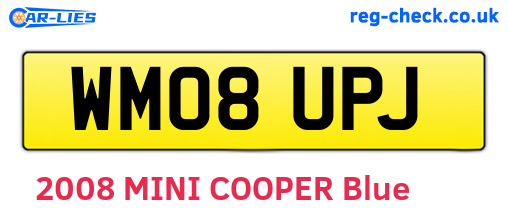 WM08UPJ are the vehicle registration plates.