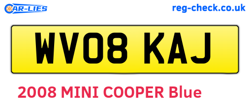 WV08KAJ are the vehicle registration plates.