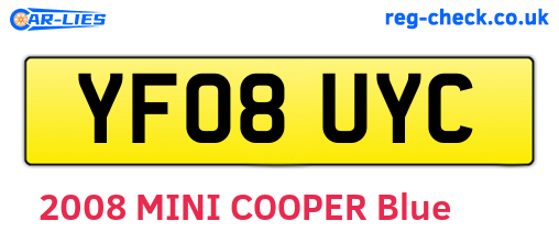 YF08UYC are the vehicle registration plates.