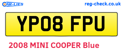 YP08FPU are the vehicle registration plates.