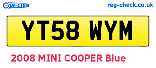 YT58WYM are the vehicle registration plates.