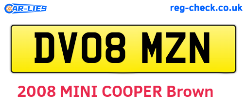 DV08MZN are the vehicle registration plates.
