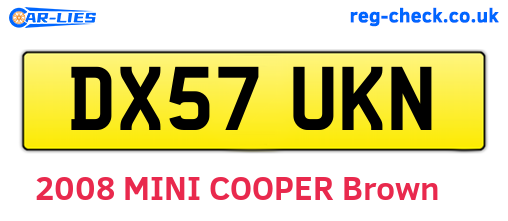 DX57UKN are the vehicle registration plates.
