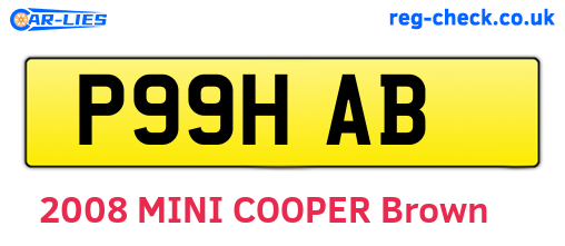 P99HAB are the vehicle registration plates.