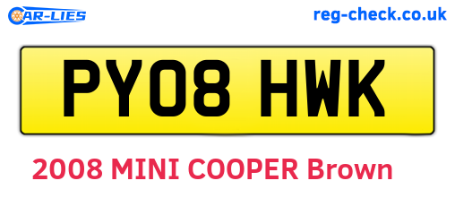 PY08HWK are the vehicle registration plates.