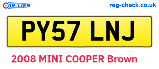 PY57LNJ are the vehicle registration plates.