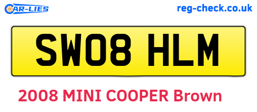 SW08HLM are the vehicle registration plates.