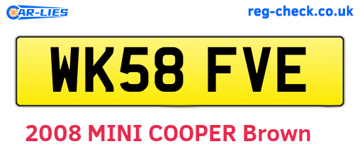 WK58FVE are the vehicle registration plates.