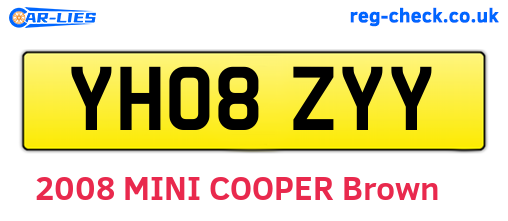 YH08ZYY are the vehicle registration plates.