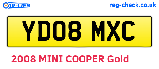 YD08MXC are the vehicle registration plates.
