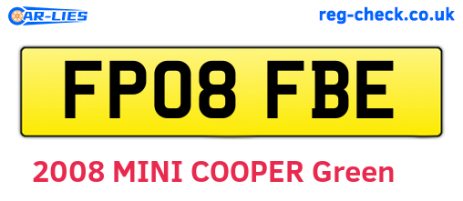 FP08FBE are the vehicle registration plates.