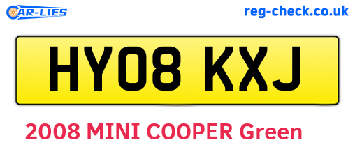 HY08KXJ are the vehicle registration plates.