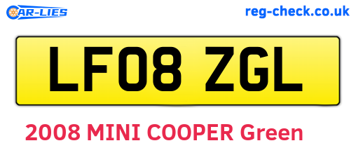 LF08ZGL are the vehicle registration plates.