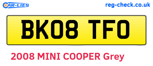 BK08TFO are the vehicle registration plates.