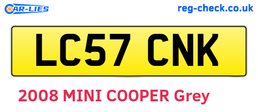 LC57CNK are the vehicle registration plates.