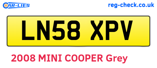 LN58XPV are the vehicle registration plates.