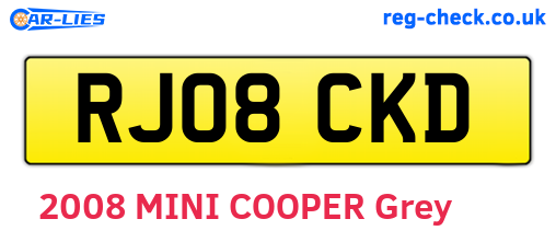 RJ08CKD are the vehicle registration plates.