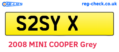 S2SYX are the vehicle registration plates.