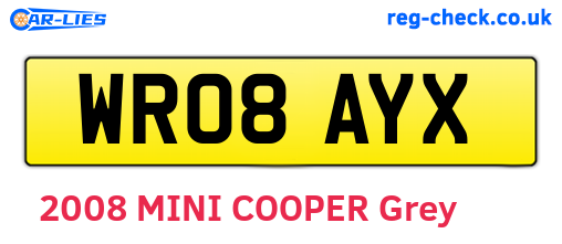 WR08AYX are the vehicle registration plates.