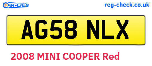AG58NLX are the vehicle registration plates.