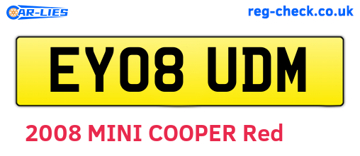 EY08UDM are the vehicle registration plates.