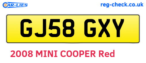 GJ58GXY are the vehicle registration plates.