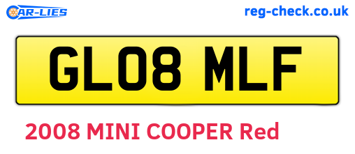 GL08MLF are the vehicle registration plates.