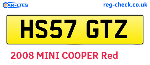 HS57GTZ are the vehicle registration plates.
