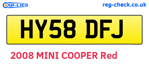 HY58DFJ are the vehicle registration plates.
