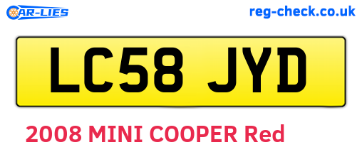 LC58JYD are the vehicle registration plates.