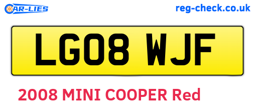 LG08WJF are the vehicle registration plates.