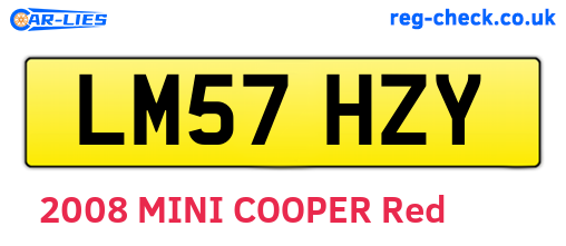 LM57HZY are the vehicle registration plates.