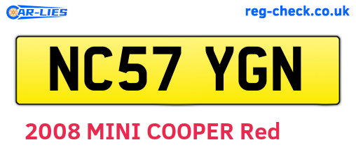 NC57YGN are the vehicle registration plates.