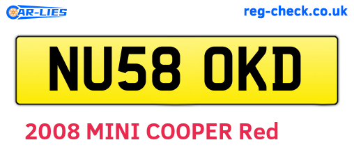 NU58OKD are the vehicle registration plates.