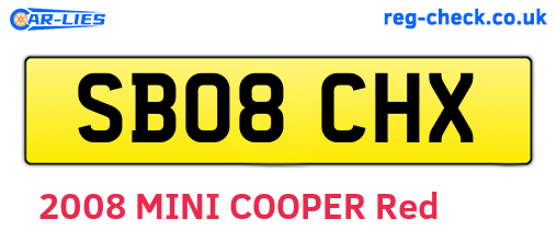 SB08CHX are the vehicle registration plates.
