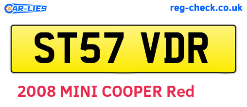 ST57VDR are the vehicle registration plates.