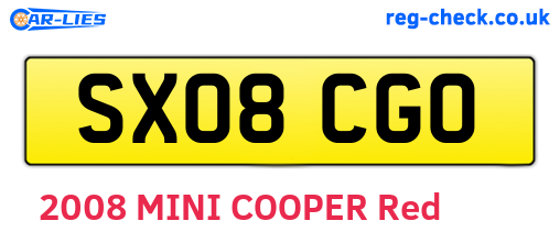 SX08CGO are the vehicle registration plates.