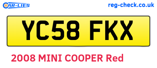 YC58FKX are the vehicle registration plates.