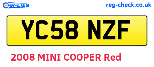 YC58NZF are the vehicle registration plates.