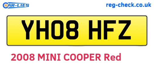 YH08HFZ are the vehicle registration plates.