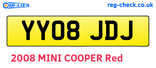 YY08JDJ are the vehicle registration plates.