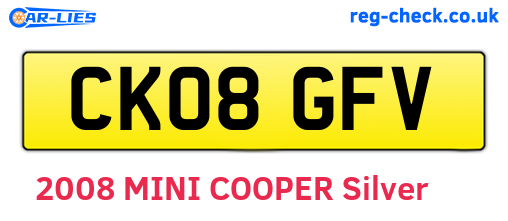 CK08GFV are the vehicle registration plates.