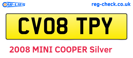 CV08TPY are the vehicle registration plates.