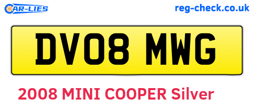 DV08MWG are the vehicle registration plates.